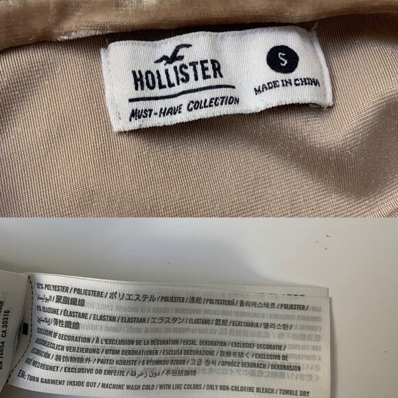 Hollister Beige Nude Velour Crop Top With Chest Opening Women's size Small - Picture 11 of 11